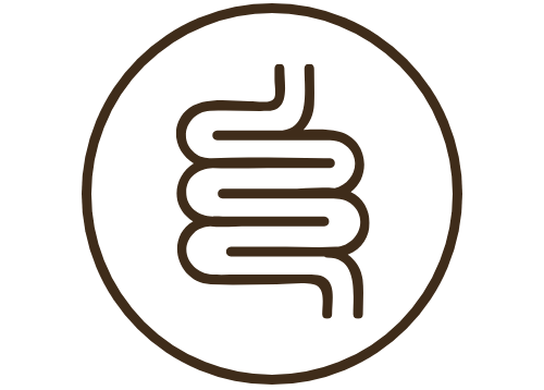 High-protein dumbbell icon within a circle on a white background