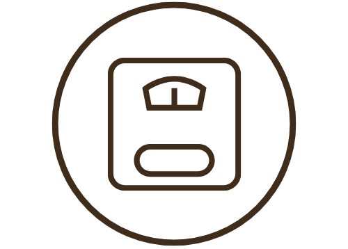 gut-health icon of a digestive system with a circular border on a white background