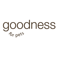 Logo for 'goodness for pets' on a white background - carries TerraPawz