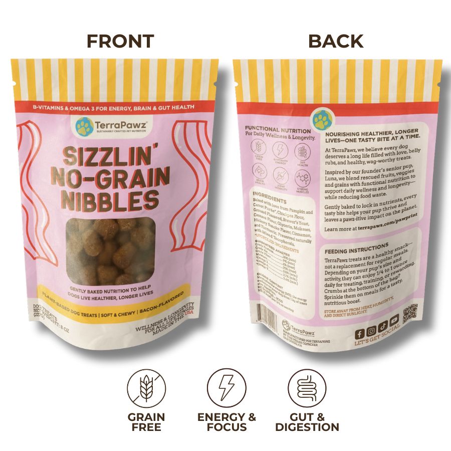 
                 
                   Sizzlin No - Grain Nibbles 2 - Pack | Lasting Energy & Focus - TerraPawz
                 
               